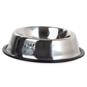 Rozsdamentes acél etetőtál - 0,15L, csúszásmentes