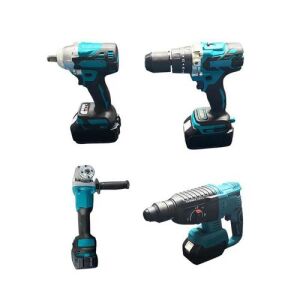 Set scule electrice fără fir Flinke 96V: cheie de impact, burghiu, polizor unghiular, burghiu cu ciocan - Seturi de scule electrice cu acumulator