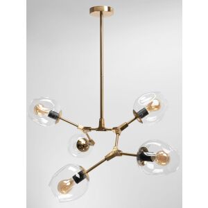 Lampa Wisząca Szklane Kule 5 Ramion APP506-5C Złota