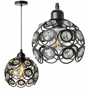Mennyezeti Kristalllampe APP206-1CP schwarz, Kristallpendelleuchte, moderne Beleuchtung - Deckenleuchten