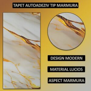 NEXTLY Öntapadós Márvány Tapéta - 10 db, 30x60 cm, Vízálló