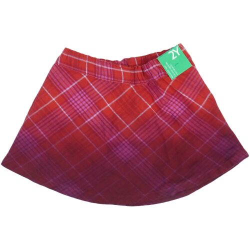 Benetton Lány Kockás Szoknya - Piros, 92-es méret