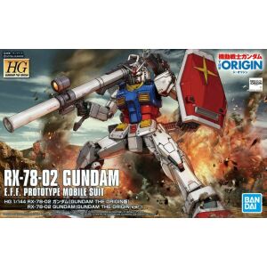 Bandai HG RX-78-02 Gundam (Gundam The Origin) 1:144 Makett készlet doboz grafikája - Kreatív & Építő játék