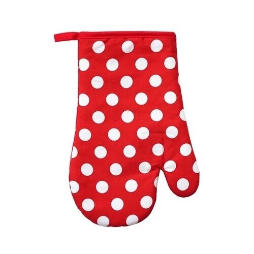 Mănușă rezistentă la căldură roșie cu puncte albe 138745769