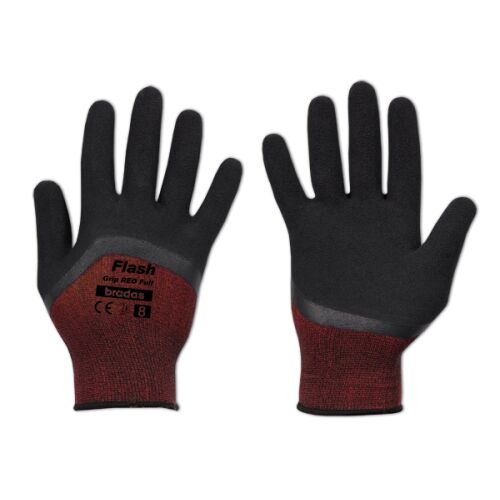 FLASH GRIP RED FULL Latex Munkavédelmi Kesztyű - 8-as Méret, Kiváló Fogás