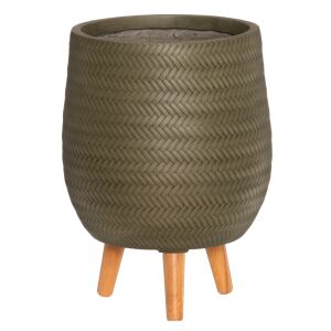 Blumentopf Fischgrät mit Beinen grün 32x32x43cm 138746553 - Gartenbau