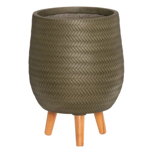 Blumentopf Fischgrät mit Beinen grün 32x32x43cm 138746553