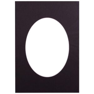 Passepartout 30x40, schwarz oval 138746847 - Bilderrahmen