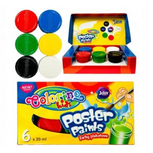 Farby na plagáty Colorino Kids 6 farieb 20 ml
