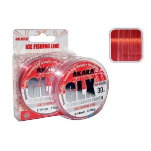 Fir de pescuit fluorocarbon AKARA Glx Ice Red 30m 0.18mm