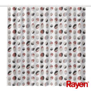 Perdea de duș 180x200cm albă/pestriță, PEVA