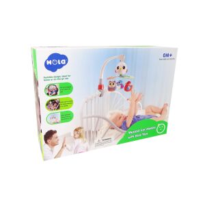 Hola Zenélő Kiságy Forgó Madár Játékokkal csomagolás - Lean Toys
