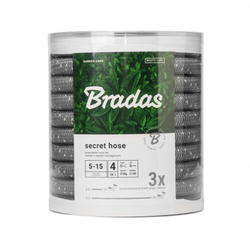 Rozťahovacia záhradná hadica Bradas Secret Hose, 5-15m, sivá