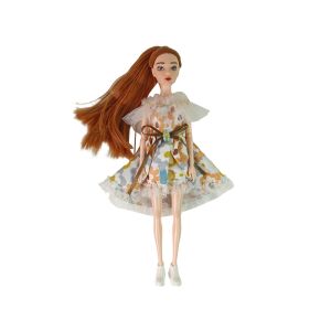 Păpușa Baby Doll Emily Autumn cu păr roșcat și rochie florală - Lean Toys Baba
