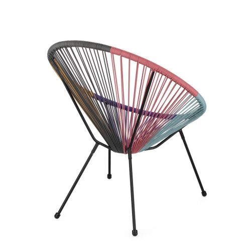 Bizzotto Parker többszínű fonott kerti szék, oldalnézet