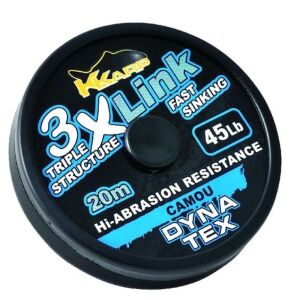 K-Karp Dyna Tex 3X-Link Camou Fonott Horgász Előkezsinór - 20m, 25lb 138751765 - Fonott előkezsinór