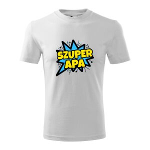 Szuper Apa Fehér Póló - 100% Pamut, EU Gyártmány 138751826 - Ajándék póló