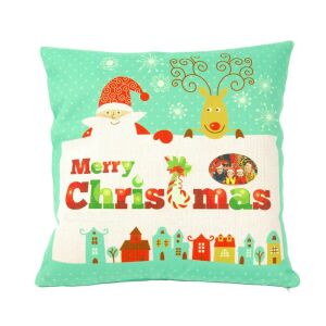 Fényképes Karácsonyi Párnahuzat - Lenvászon, 40x40 cm, Zöld 138751973 - Díszpárna