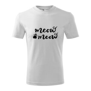 Meow Meow Fehér Pamut Póló - Macska Mintás Unisex Póló 138751998 - Ajándék póló
