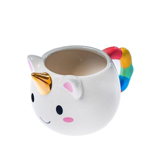 Unikornis Bögre Aranyszarvval - Szivárványos Fülű Porcelán Bögre