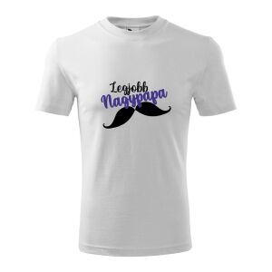 Legjobb Nagypapa Póló - Fehér Pamut Póló Bajuszos Design 138752294 - Ajándék póló