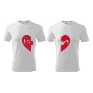 Szíves LOVE Páros Póló Szett - 100% Pamut, Unisex 138752445 - Ajándék póló