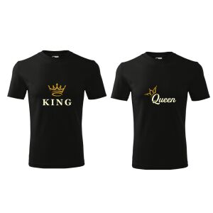 Queen & King Páros Póló Szett - Fekete, 100% Pamut 138752448 - Ajándék póló