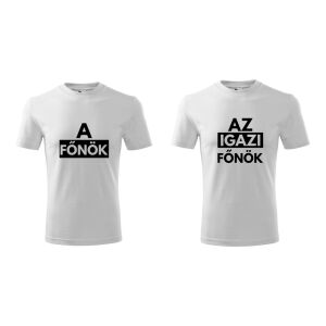 Páros Póló Szett - "A Főnök" és "Az Igazi Főnök" - 100% Pamut 138752510 - Ajándék póló