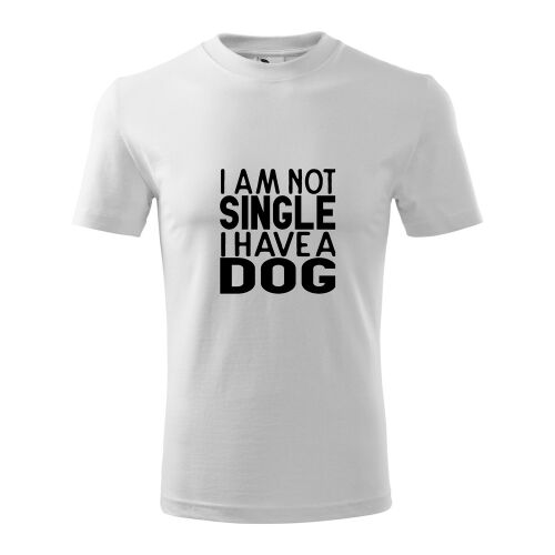"Nem vagyok szingli, van egy kutyám" feliratos fehér póló 138752532