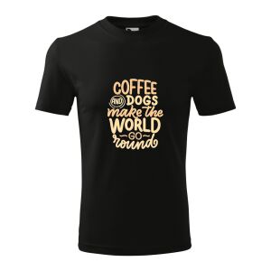 Kávé és Kutyák Póló - Unisex Pamut Póló - Fekete 138752545 - Ajándék póló