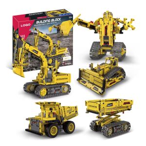 Programozható Építőipari Robot Szett 5 az 1-ben - Távirányítós, Beltéri/Kültéri