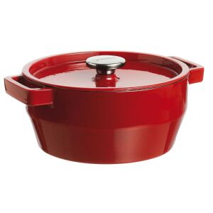 Oală din fontă 2.2L Pyrex rotundă Ø20cm roșie 138762323 - Oale din fontă