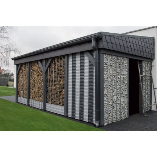 Gartenzaun Sichtschutzstreifen SOLID 19cm x 26m, 1200g/m² hellgrau