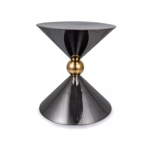 Mira Dohányzóasztal - Fekete Magasfényű, Arany Díszgömb, 50cm 144361371 - Dohányzóasztal