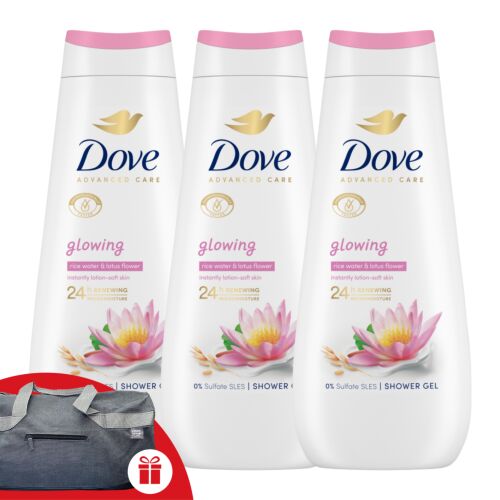 Dove Advanced Care Glowing Krémtusfürdő 3x400ml + Ajándék Dove Sporttáska