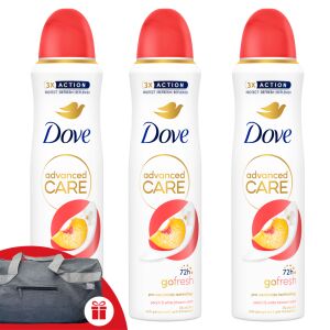 Dove Go Fresh Праскова и Бял Цвят Антиперспирант Аерозол 3x150ml + Безплатна спортна чанта Dove - Dove