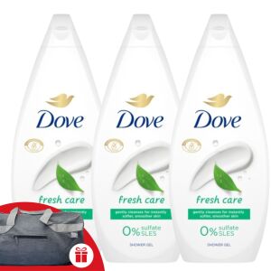 Dove Fresh Care Shower Gel 3x720ml with free Dove sports bag - Dove