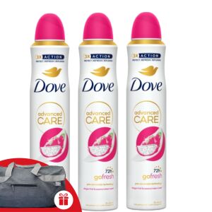 Dove Advanced Care Go Fresh Dezodor Dragon Fruit & Coconut 3x200ml + Poklon sportska torba - Dove