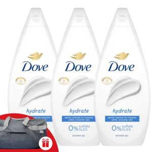 Dove Hydrate Sprchový gél 3x450ml + Športová taška zadarmo - Dove