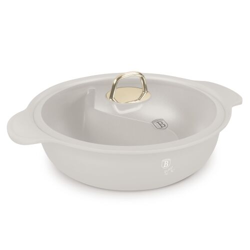 Berlinger Haus BH-8628 Sahara Kollektion Creme Hot Pot mit Deckel, 30cm, schräge Ansicht