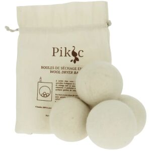 Pikoc 4 db-os Gyapjú Szárítógolyó Szett - Természetes, Energiatakarékos