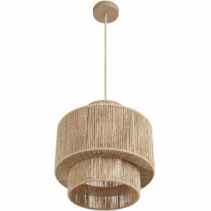 Tectake Allegra - Lampa Wisząca Boho z Juty - 40W 138818762 - Lampy i oświetlenie
