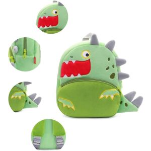 Kindergartenrucksack für Vorschulkinder WePro Store, Dinosauriermodell, Plüsch, 26x24x10