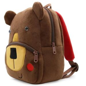 Kindergartenrucksack für Vorschulkinder WePro Store, Teddybär-Modell, Plüsch, 26x24x10