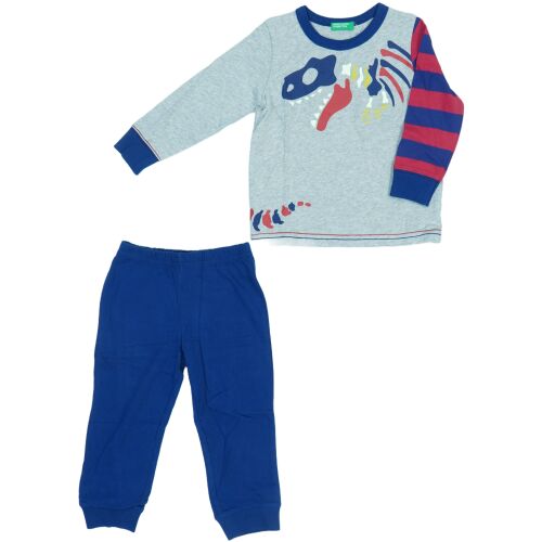 Benetton Fiú Dínó Mintás Szett - Felső és Nadrág - 92-es Méret - Tavasz/Ősz