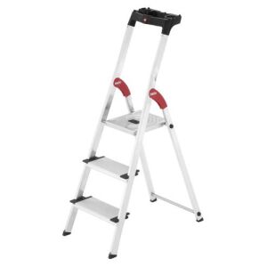 Hailo L80 ComfortLine Hliníkový rebrík s 3 stupňami, ľahký a robustný pre domáce práce - Rebrík a stojan