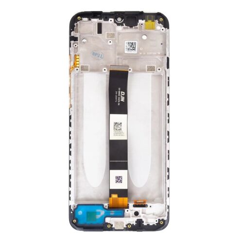 Xiaomi Redmi 9A/9C/9AT LCD kijelző, érintőképernyő és elülső borító - Fekete (Service Pack) - Xiaomi