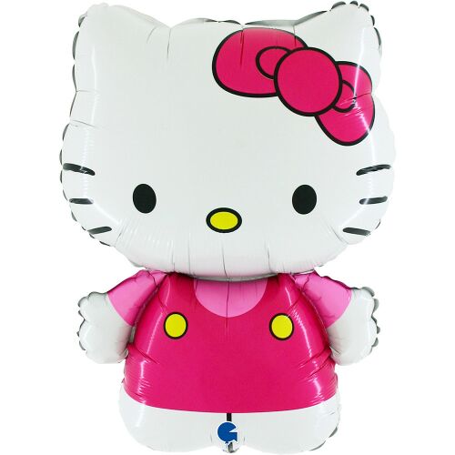 Hello Kitty Fuxia Fólia Lufi - 64 cm - Héliummal/Levegővel Tölthető