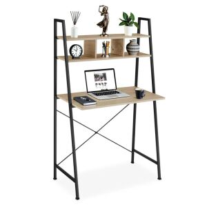 Intenso Home Íróasztal Polcokkal - 84x46cm, Fekete-Tölgy