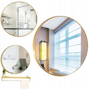 Runder Industriespiegel für Badezimmer, Wohnzimmer und Schlafzimmer, goldfarben, 60 cm 138860257 - Badezimmermöbel